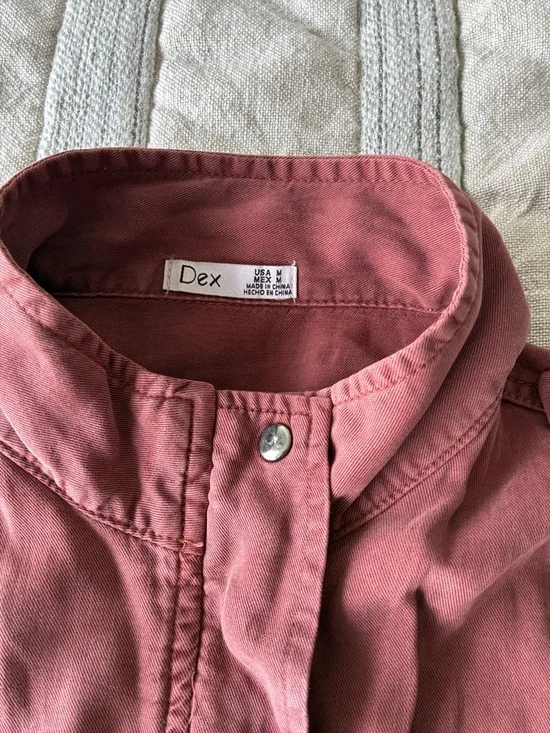 Dex rust coloured Button-Front Utility Jacket - Picture 2 of 9